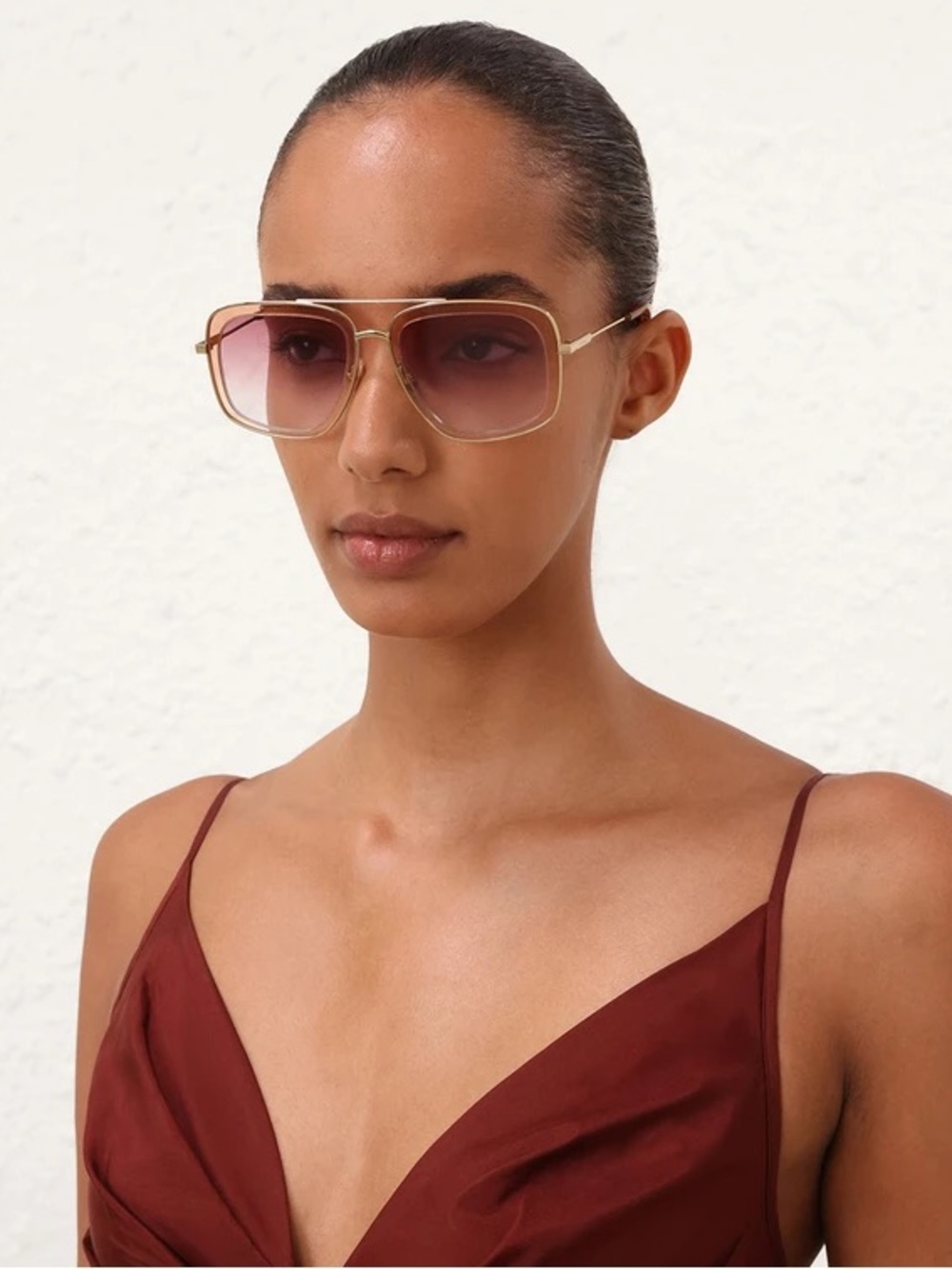 Zimmermann Brisa Navigator Golden  sunglasses purple pink Gradient Lense